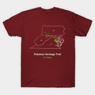 Potomac Heritage Trails, National Scenic Trail Route Map T-Shirt